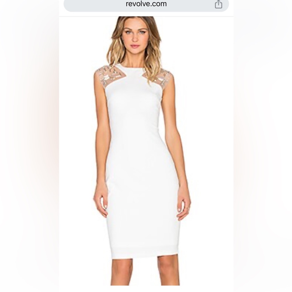 Bailey 44 Cream colored dress rhinestone embellishments